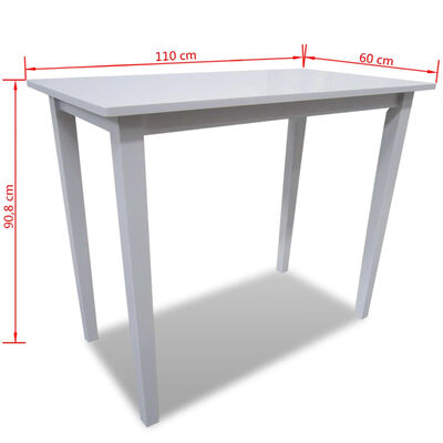 vidaXL 木製バーテーブル ホワイト