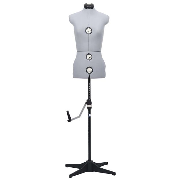 vidaXL 調整可能 ドレスフォーム 人台 女性 グレー S サイズ33-40