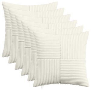 vidaXL クッションカバー 6 個 ALMELO クリーム 40 x 40 cm コーデュロイ