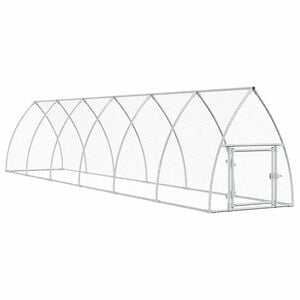 vidaXL 鶏小屋 シルバー 600x105x120 cm 亜鉛メッキ鋼