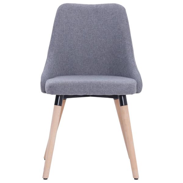 vidaXL ダイニングチェア 6点 ライトグレー 布張り