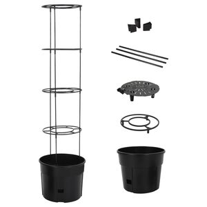 vidaXL トマト栽培機 アンスラサイト &Oslash;39x150 cm ポリプロピレン