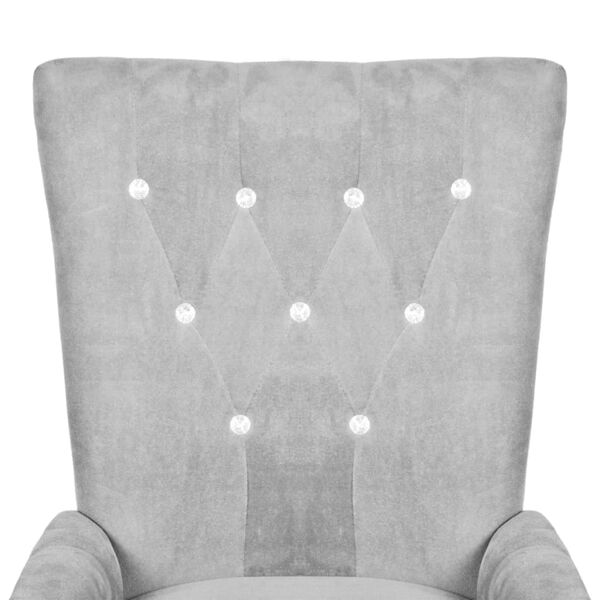 vidaXL アームチェア シルバー ベルベット製