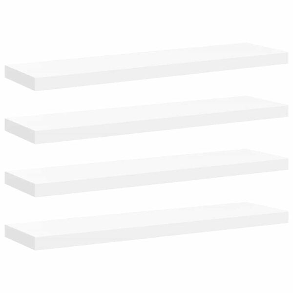vidaXL フローティングウォールシェルフ 4点 ホワイト 90x23.5x3.8cm MDF