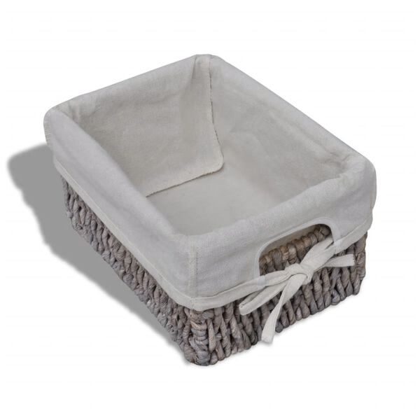 vidaXL 木製収納ラック 織りバスケット5点付き ブラウン