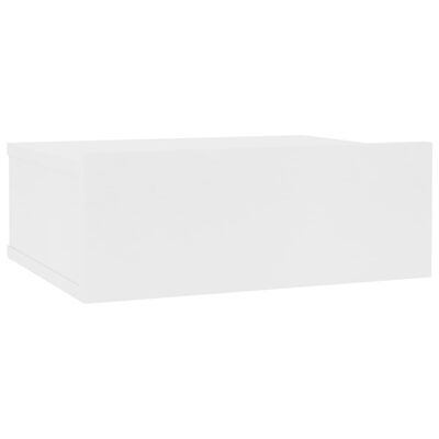 vidaXL 壁面取付型ナイトチェスト 白色 40x30x15cm パーティクルボード