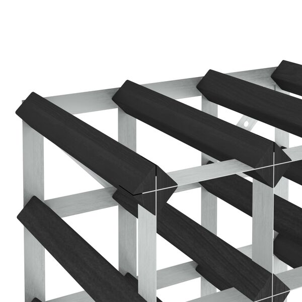 vidaXL ワインラック ボトル120本用 ブラック パイン無垢材