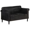 vidaXL 2人掛けソファ ブラック 本革製