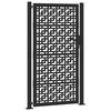 vidaXL ガーデンゲート ブラック 100x175cm スチール製 クロスデザイン