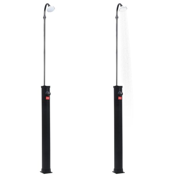 vidaXL ガーデンソーラーシャワー ブラック 215 cm 8 L