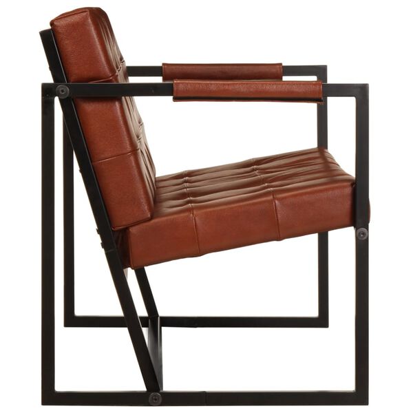 vidaXL 2人掛けソファ ブラウン 本山羊革製