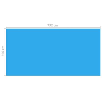 vidaXL プールカバー 長方形 732 x 366 cm PE製 ブルー