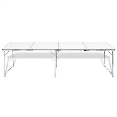 vidaXL 折りたたみキャンプテーブル 高さ調節可能 アルミ製 240 x 60 cm