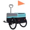 vidaXL 2-in-1 XXL ペット用自転車トレーラー＆トロリー XXL ブルー＆グレー＆ブラック