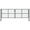vidaXL メッシュガーデンゲート 亜鉛メッキ鋼 400x125 cm グレー