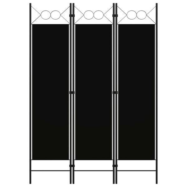 vidaXL 間仕切り 3枚パネル ブラック 120x180cm