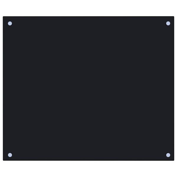 vidaXL キッチン用 汚れ防止板 ブラック 70x60cm 強化ガラス製
