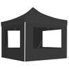 vidaXL プロ仕様 折りたたみ式パーティーテント ウォール付き アルミ製 3x3m アントラシート