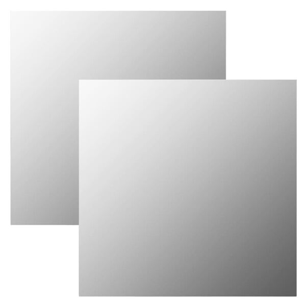 vidaXL ウォールミラー 2点セット 60x60cm スクエア ガラス製