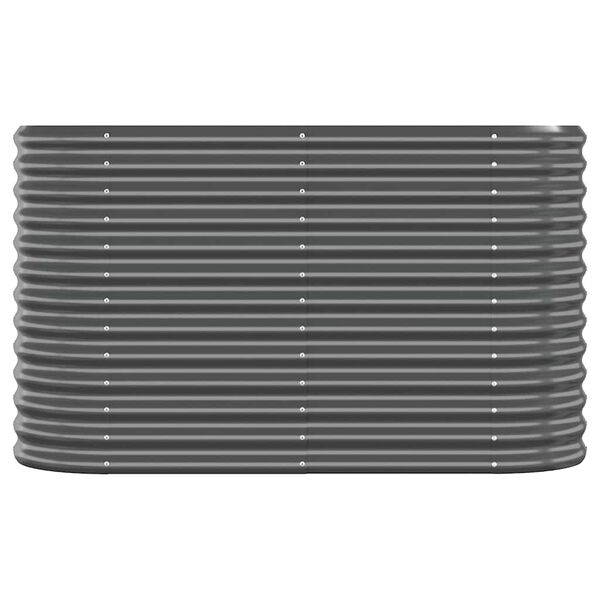 vidaXL ガーデンプランター 亜鉛メッキスチール 114x40x68 cm アントラシート