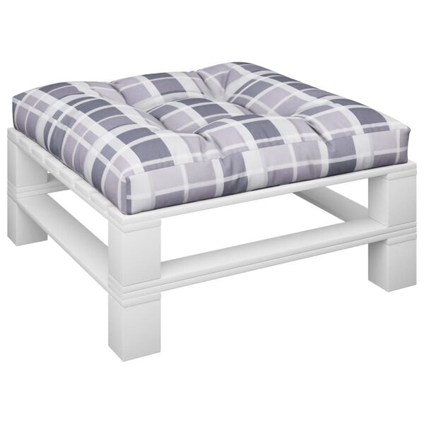 vidaXL パレットクッション グレーチェック柄 70x70x12 cm ファブリック