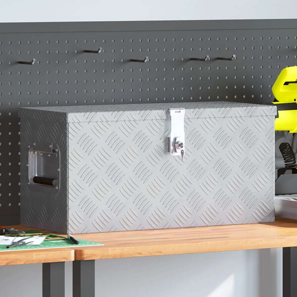 vidaXL アルミボックス 61.5x26.5x30cm シルバー