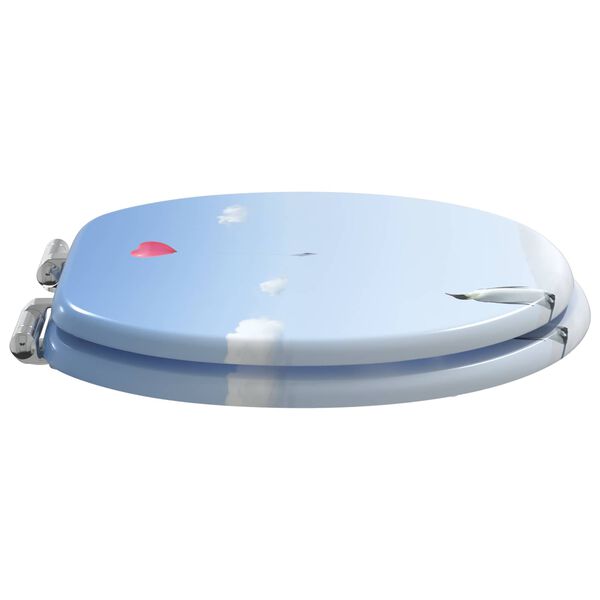 vidaXL トイレ便座 ソフトクローズ式ふた付き 2点 MDF製 ペンギンデザイン