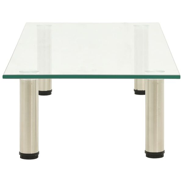 vidaXL テレビ台 透明 80x35x17cm 強化ガラス製