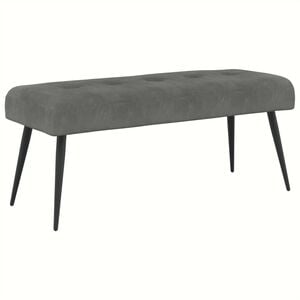 vidaXL ボタンタフトのベンチ ダークグレー 110 x 40 x 46 cm ベルベット