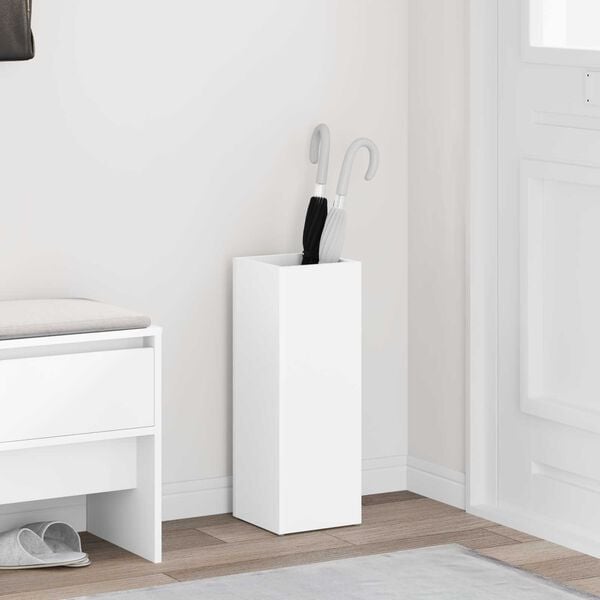 vidaXL 傘立て ストレージ付き ホワイト 20 x 20 x 55.5 cm エンジニアリングウッド
