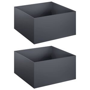 vidaXL ガーデンプランター 2 個 アンスラサイト 40 x 40 x 30 cm 冷間圧延鋼