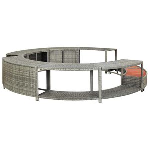 vidaXL スパサラウンド（浴槽周り家具） グレー ポリラタン製