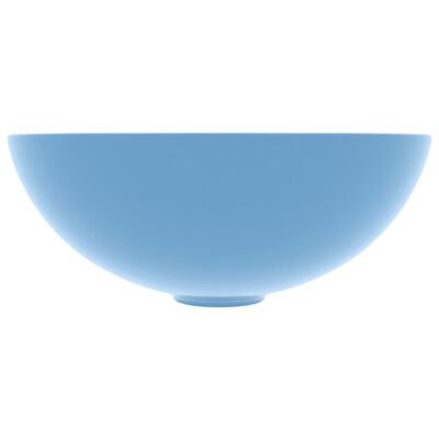 vidaXL バスルーム用 洗面ボウル セラミック製 ライトブルー 丸型