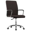 vidaXL 回転式オフィスチェア ブラウン 布張
