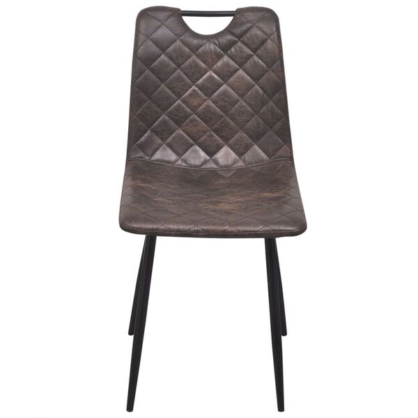 vidaXL ダイニングチェア 2点 合成皮革 ダークブラウン