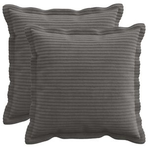 vidaXL クッションカバー 2 個 HOUTEN ダークグレー 40 x 40 cm コーデュロイ
