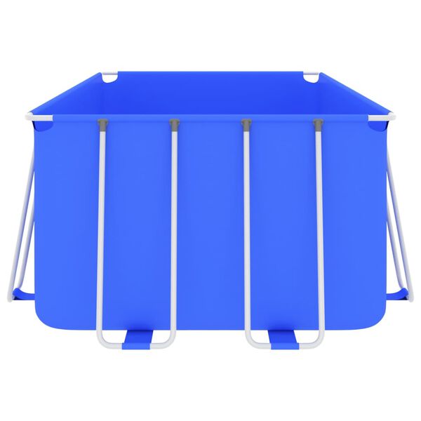 vidaXL スチールフレームプール 400x207x122cm ブルー