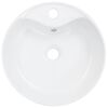 vidaXL 洗面ボウル オーバーフロー 36x13cm セラミック製 ホワイト