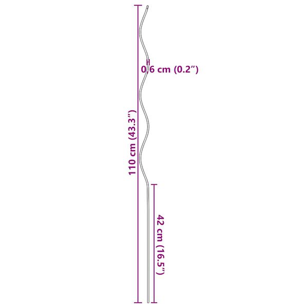 vidaXL スパイラル型 植物支柱 110cm 亜鉛メッキ鋼製 20点