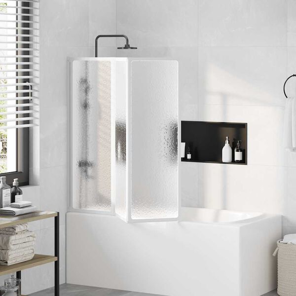 vidaXL シャワーバススクリーンウォール 141x 132 cm 3パネル 折り畳み式