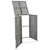 vidaXL キャスター付きごみ箱収納庫 シングル 76x78x120cm ポリラタン製 アントラシート
