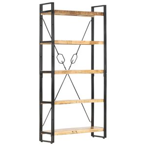 vidaXL 5段 書棚 90x30x180cm マンゴー無垢材