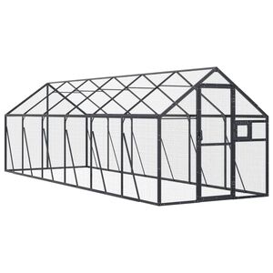 vidaXL 鳥小屋 アビアリー アントラシート 1.79x6x1.85 cm アルミ