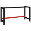 vidaXL ワークベンチ用フレーム 金属製 150x57x79cm ブラック＆レッド