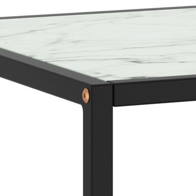 vidaXL コーヒーテーブル ブラック 100x50x35cm ホワイト大理石ガラス製