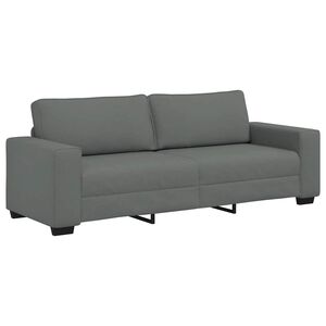 vidaXL 3人掛けソファ ダークグレー 220x77x82 cm ファブリック