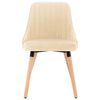 vidaXL ダイニングチェア 2点 クリーム ベルベット製