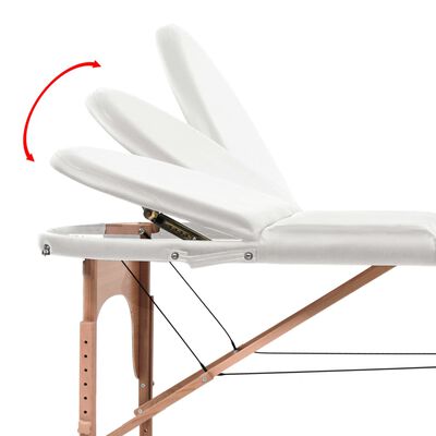 vidaXL 折りたたみ式マッサージテーブル 厚さ4 cm ボルスター 2個付き 楕円形 ホワイト