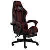 vidaXL レーシングチェア フットレスト付 ブラック&ワインレッド 合成皮革張