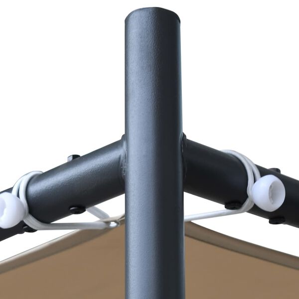 vidaXL ガゼボ 傾斜ルーフ付き 400x400x264cm ベージュ 180g/m&sup2;